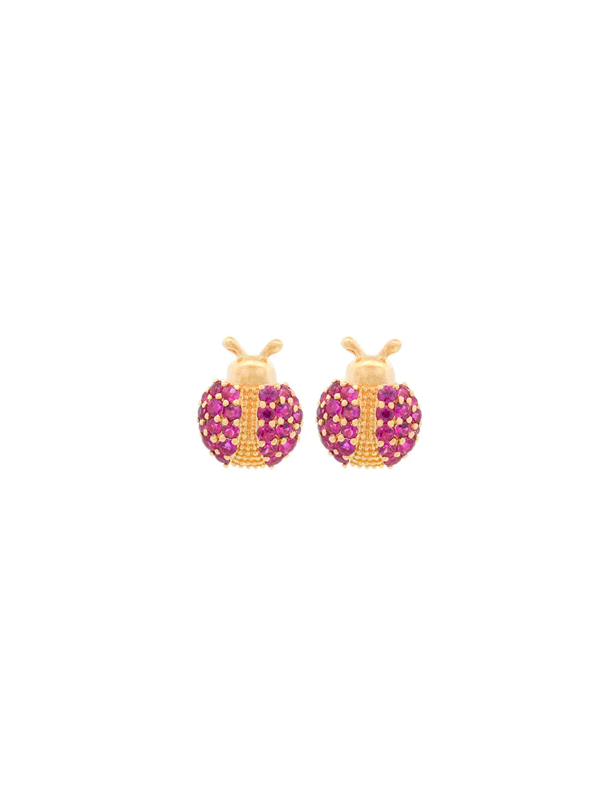 1.10ct Ruby 18K Gold Pave Ladybird Earrings sold by Wish Fine Jewelry