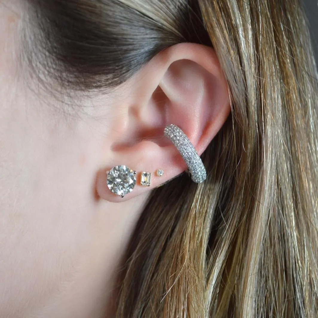 2.10ct Diamond 18K Gold Multi Row Pave Ear Cuff sold by Wish Fine Jewelry product image thumbnail 4