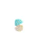 7.00ct Diamond Turquoise 18K Gold Cluster Leaf Bypass Ring sold by Wish Fine Jewelry