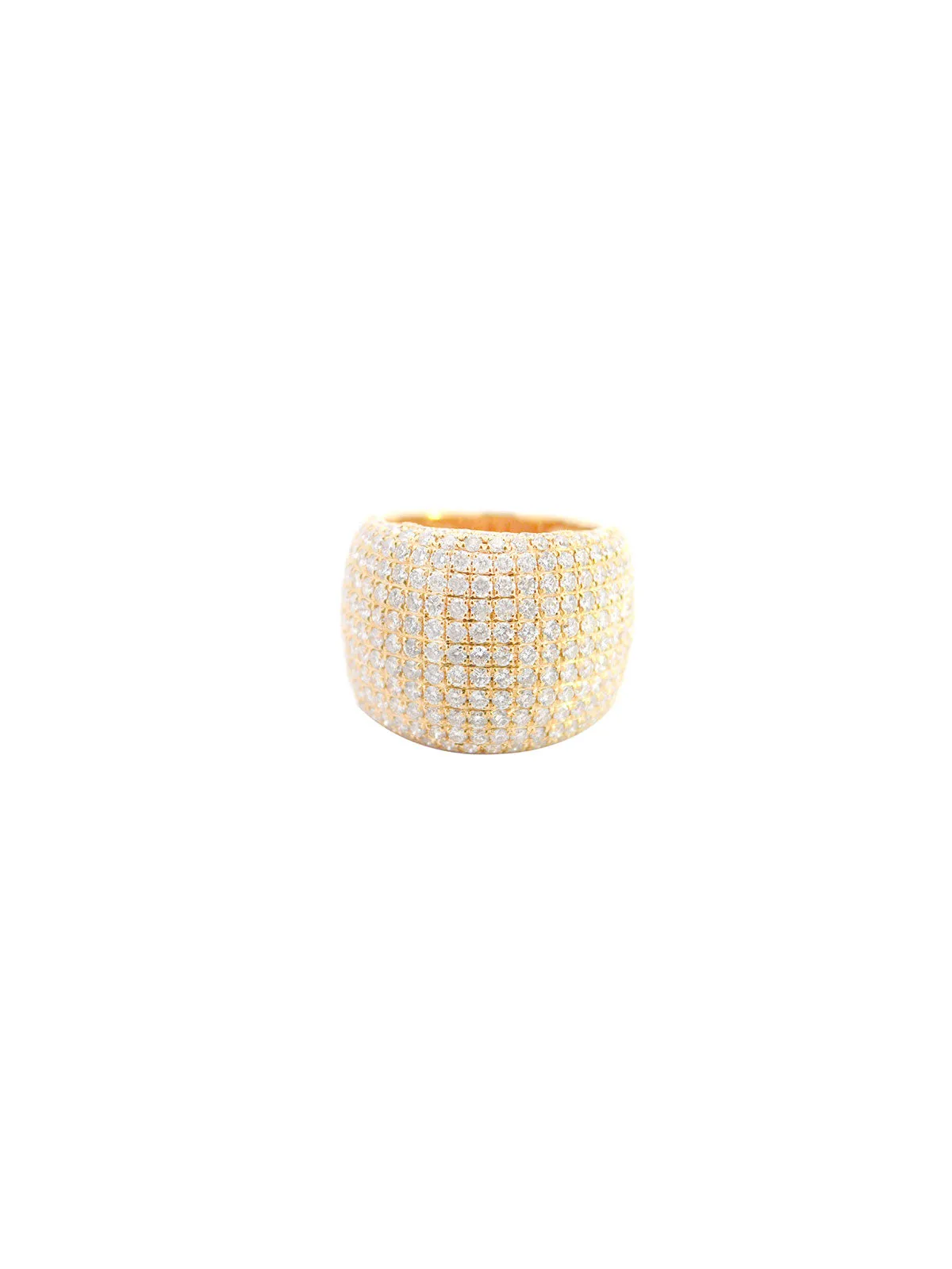3.65ct Diamond 18K Gold Large Pave Dome Ring sold by Wish Fine Jewelry product image thumbnail 2