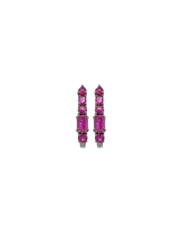 2.50ct Ruby 18K Gold Suspender Bar Earrings sold by Wish Fine Jewelry