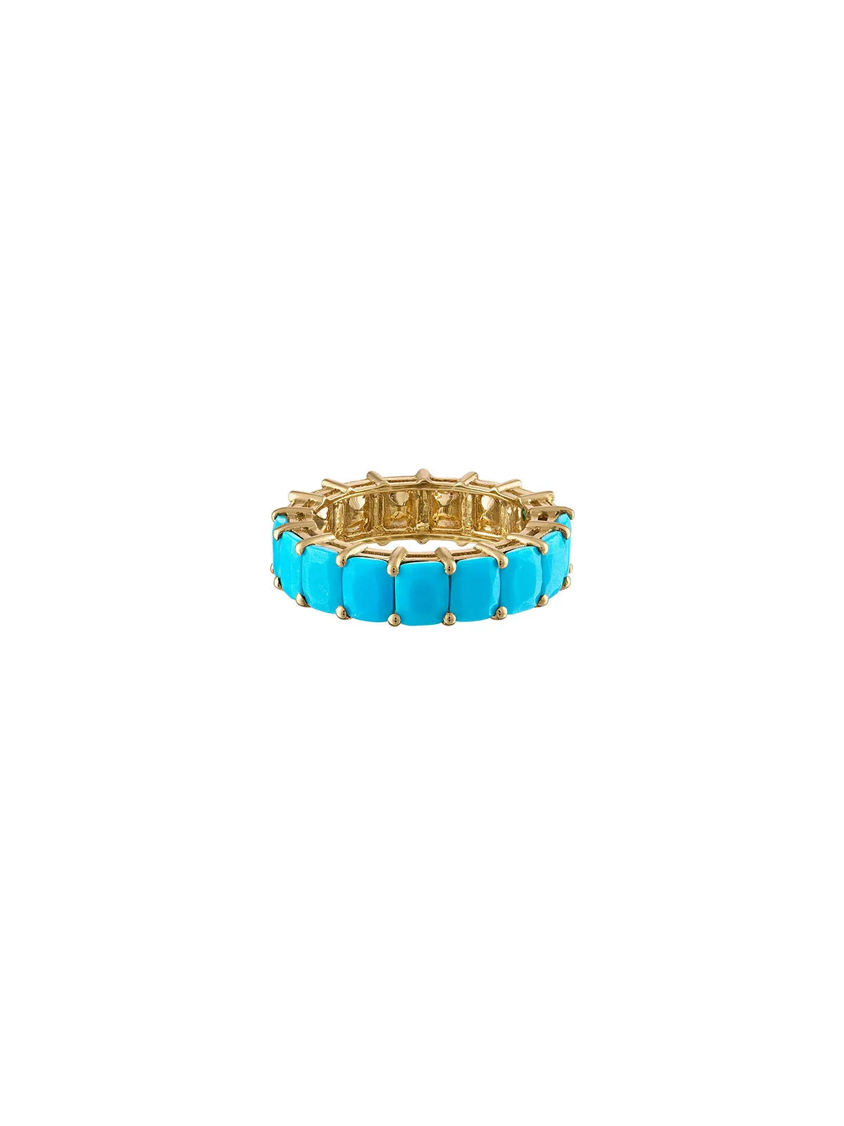 6.37ct Turquoise 18K Gold Eternity Ring sold by Wish Fine Jewelry