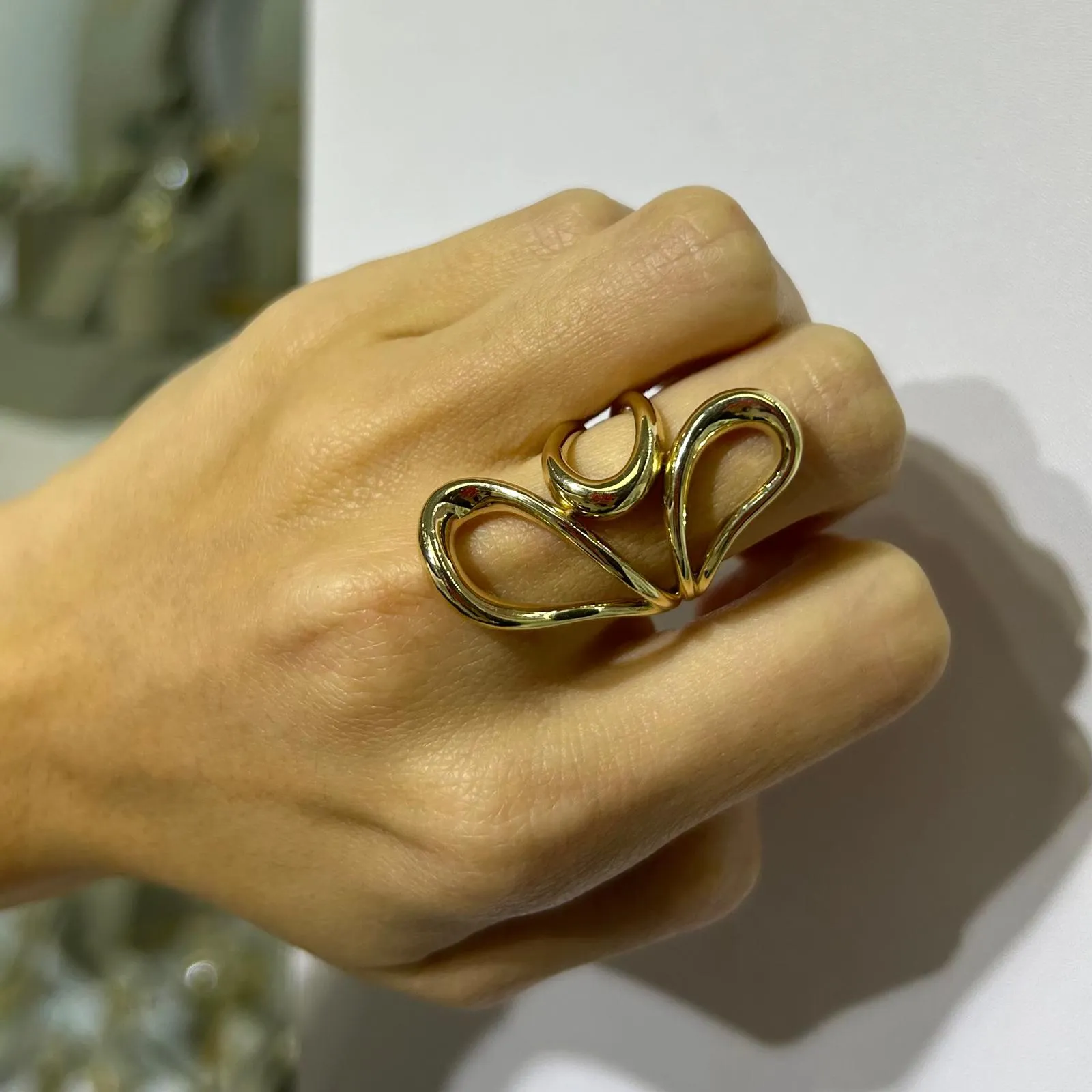 14K Gold Grooved Statement Ring sold by Wish Fine Jewelry product image thumbnail 2