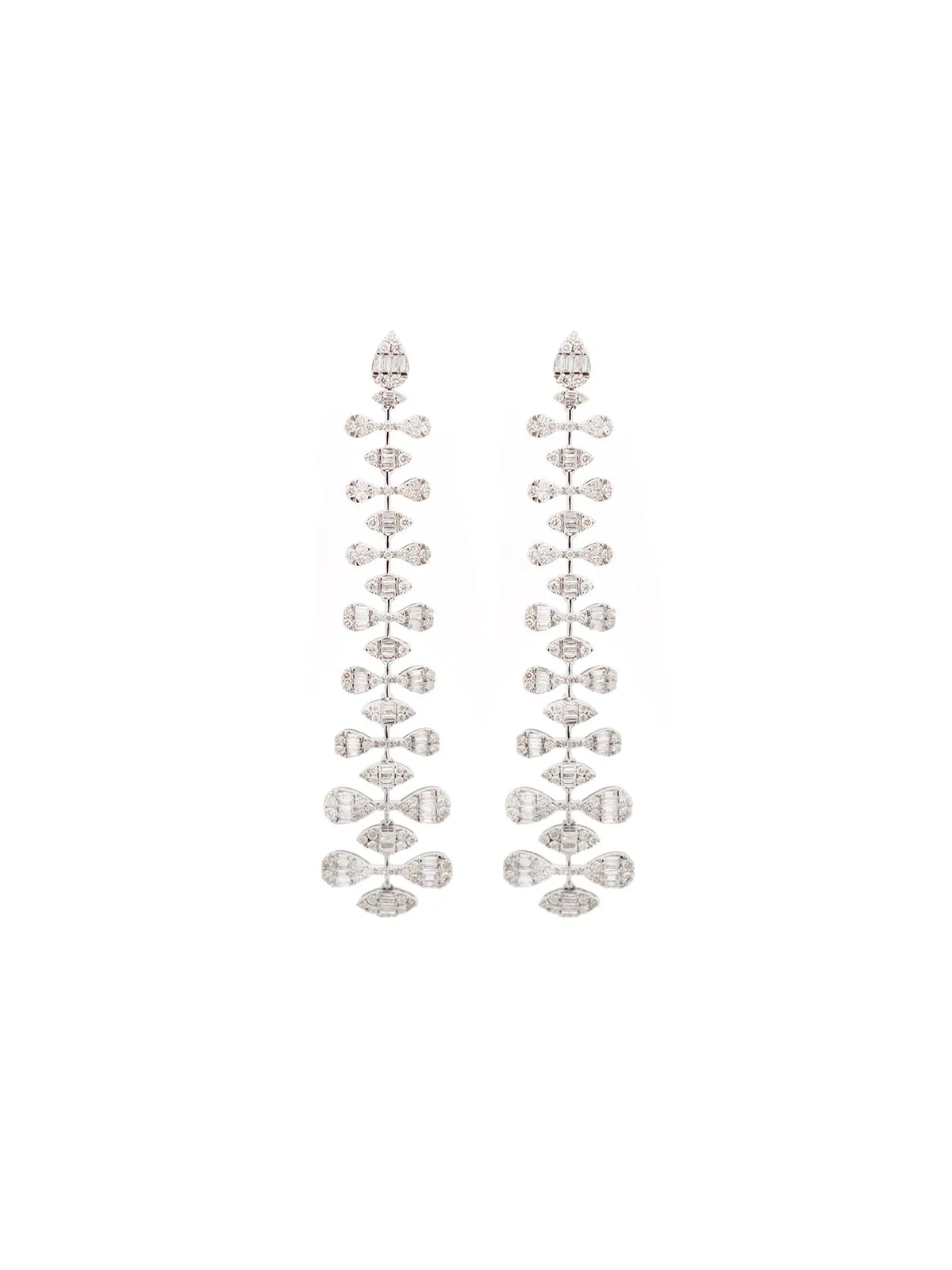 3.6ct Diamond 14K Gold Statement Cascade Earrings sold by Wish Fine Jewelry