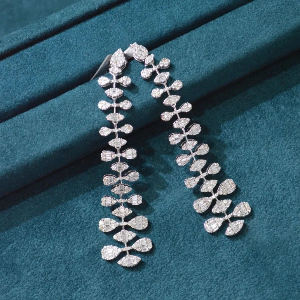 3.6ct Diamond 14K Gold Statement Cascade Earrings sold by Wish Fine Jewelry product image thumbnail 3