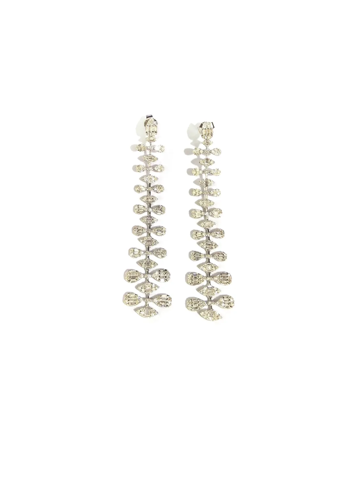 3.6ct Diamond 14K Gold Statement Cascade Earrings sold by Wish Fine Jewelry product image thumbnail 2