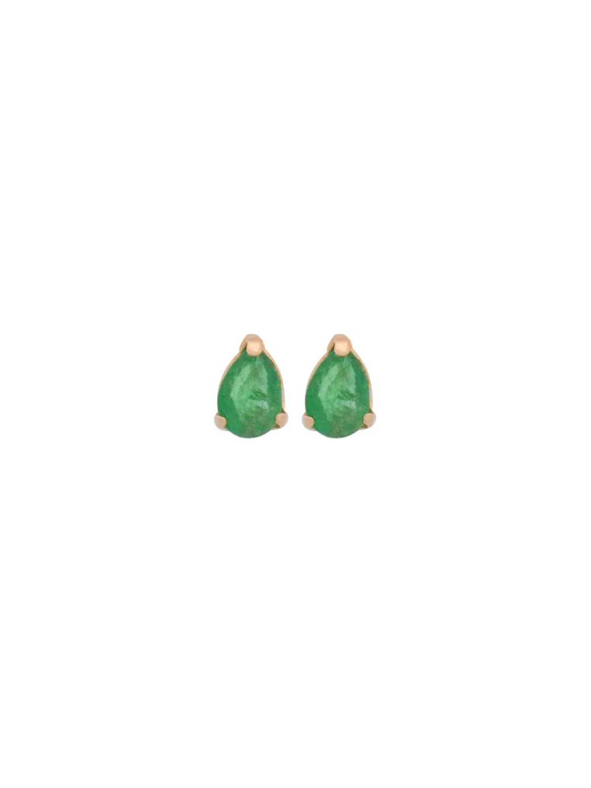 0.26ct Emerald 18K Gold Dainty Stud Earrings sold by Wish Fine Jewelry product image thumbnail 4