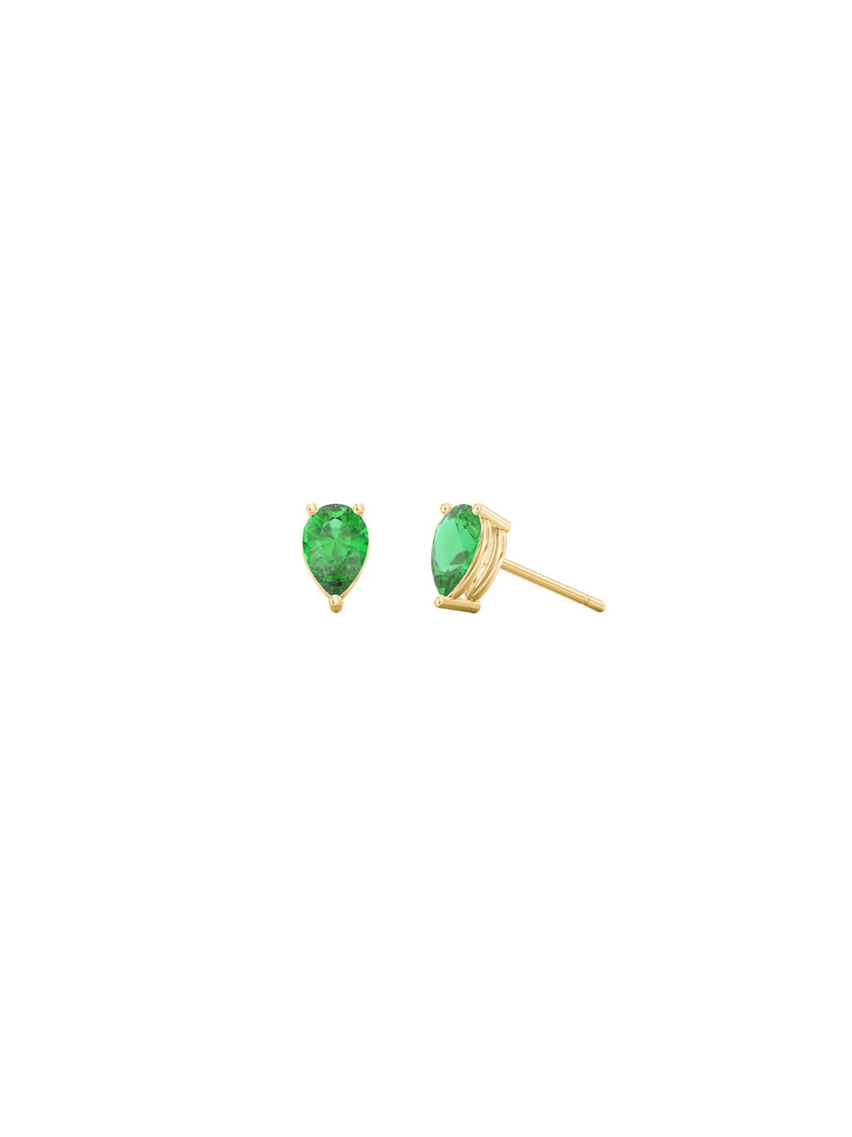 0.26ct Emerald 18K Gold Dainty Stud Earrings sold by Wish Fine Jewelry product image thumbnail 2