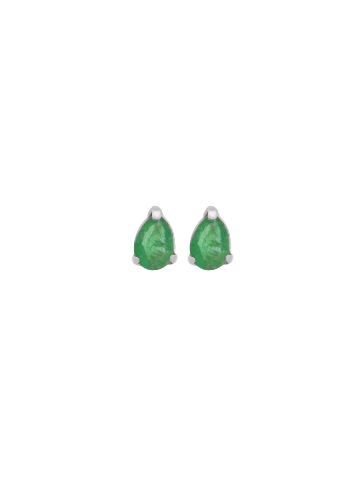 0.26ct Emerald 18K Gold Dainty Stud Earrings sold by Wish Fine Jewelry product image thumbnail 3