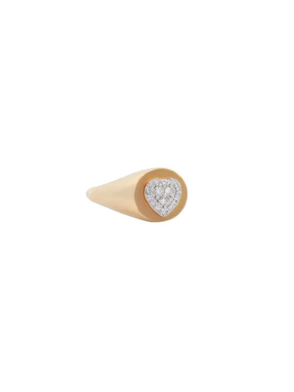 0.15ct Diamond 18K Gold Cluster Heart Signet Ring sold by Wish Fine Jewelry