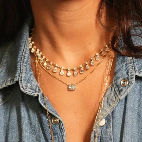 5.01ct Diamond 14K Gold Floating Necklace sold by Wish Fine Jewelry product image thumbnail 2