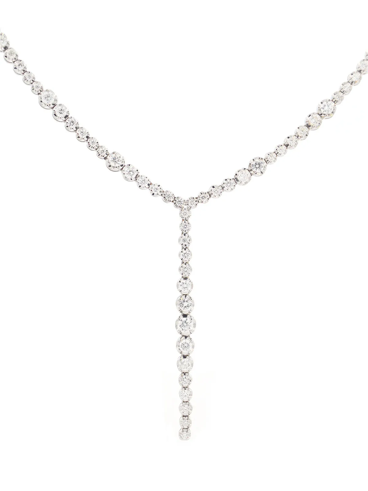 3.75ct Diamond 18K Gold Lariat Tennis Necklace sold by Wish Fine Jewelry