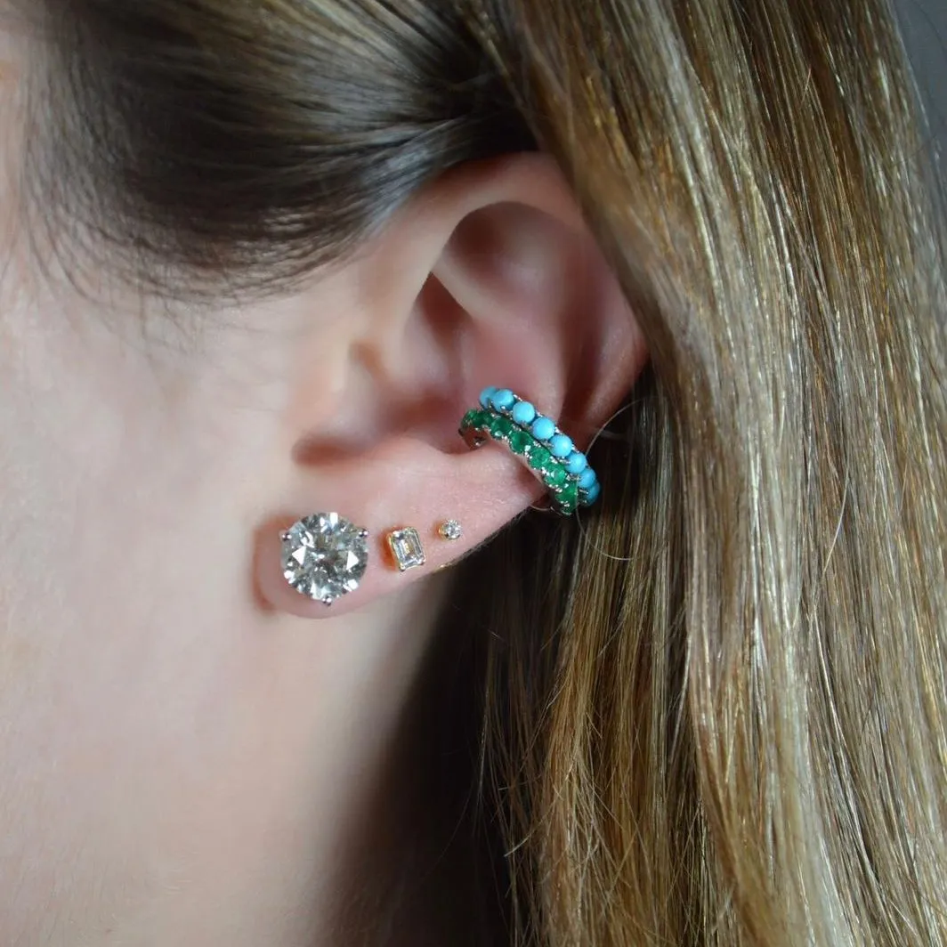 0.62ct Turquoise 18K Gold Ear Cuff sold by Wish Fine Jewelry product image thumbnail 4