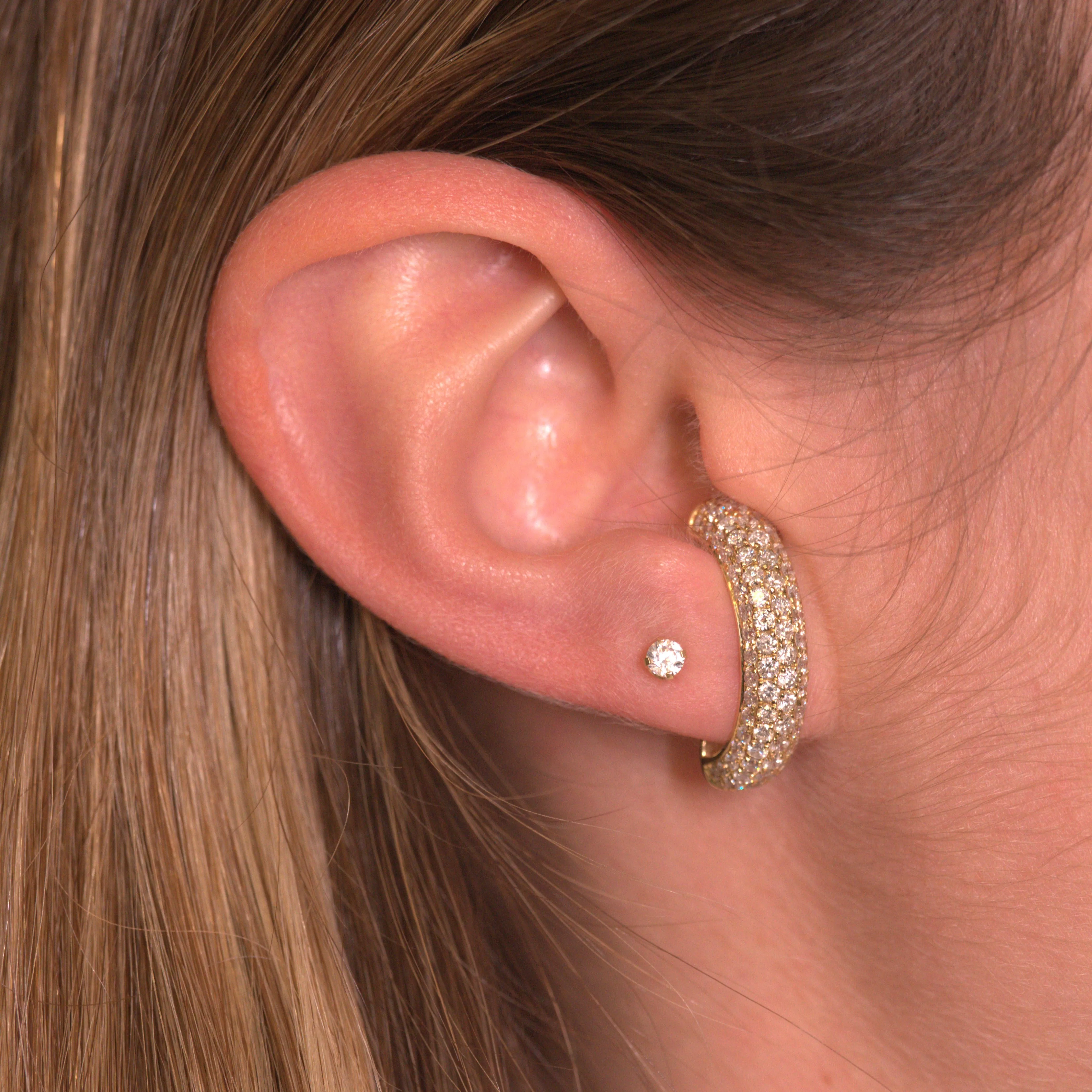 2.76ct Diamond 18K Gold Suspender Bar Earrings sold by Wish Fine Jewelry product image thumbnail 3