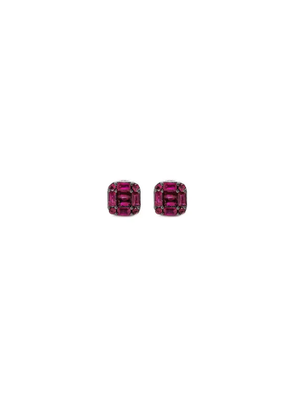 0.71ct Ruby 18K Gold Dainty Baguette Set Stud Earrings made by Wish Fine Jewelry