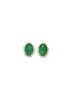 4.36ct Diamond Emerald 18K Gold Halo Earrings sold by Wish Fine Jewelry