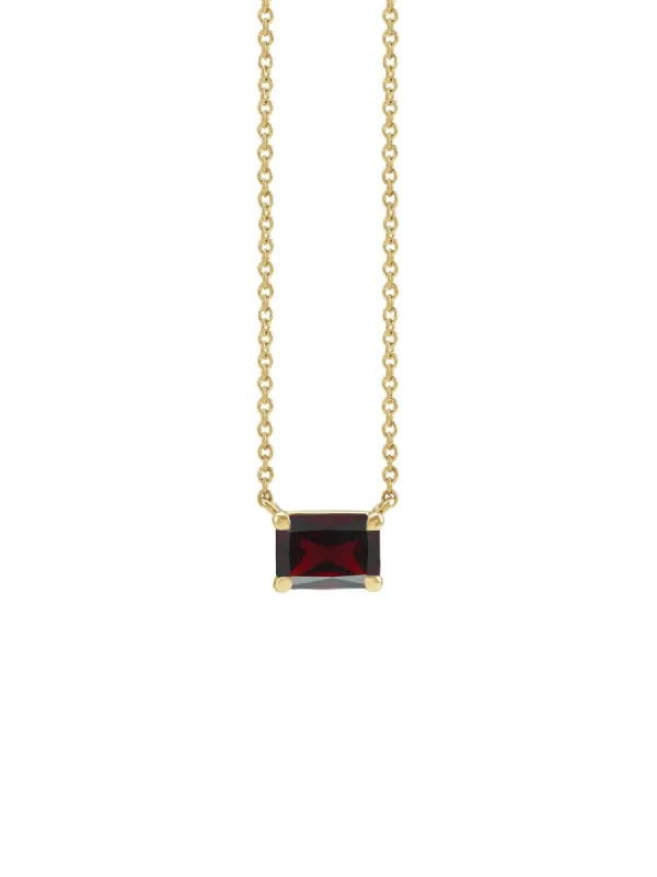 1.00ct Garnet 18K Gold Pendant Chain Necklace sold by Wish Fine Jewelry