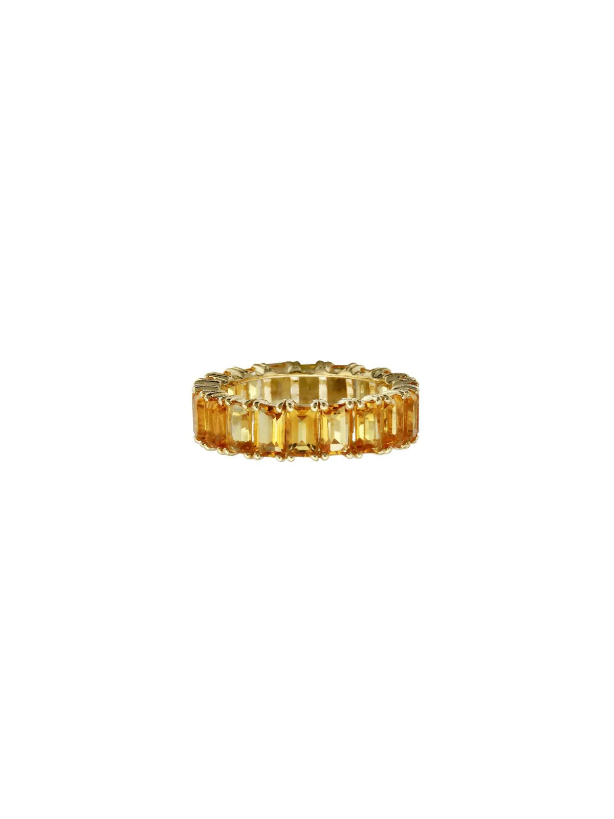 6.68ct Citrine 14K Gold Emerald Cut Eternity Ring sold by Wish Fine Jewelry