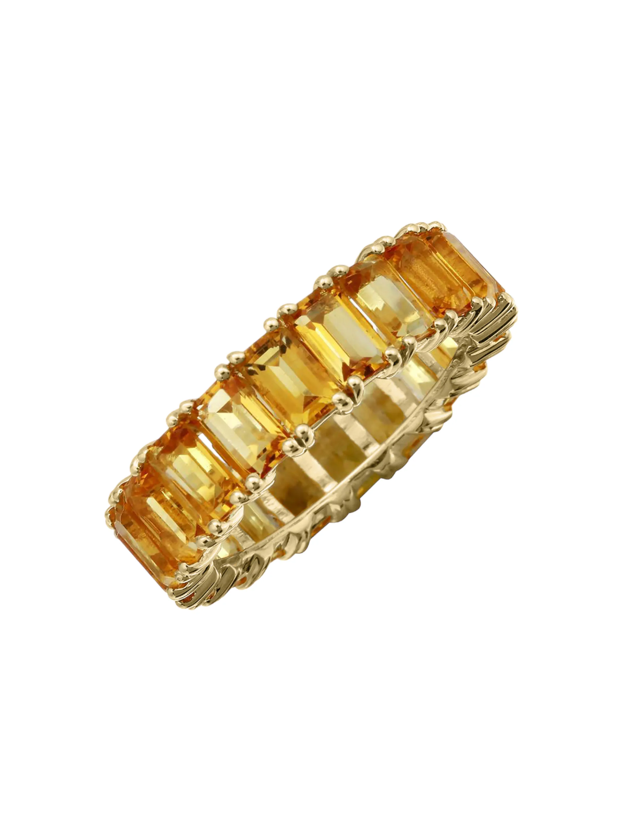 6.68ct Citrine 14K Gold Emerald Cut Eternity Ring sold by Wish Fine Jewelry product image thumbnail 2