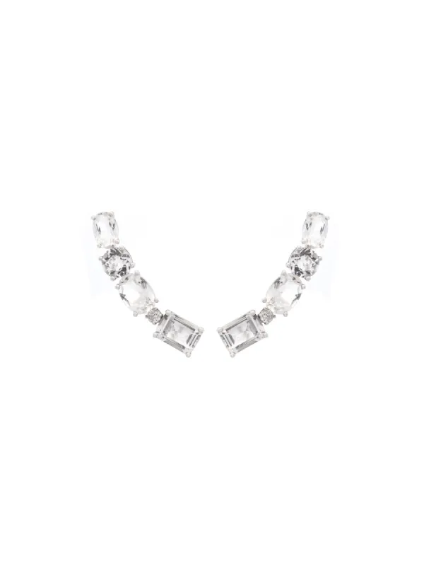 4.88ct Diamond Crystal 18K Gold Climber Earrings sold by Wish Fine Jewelry