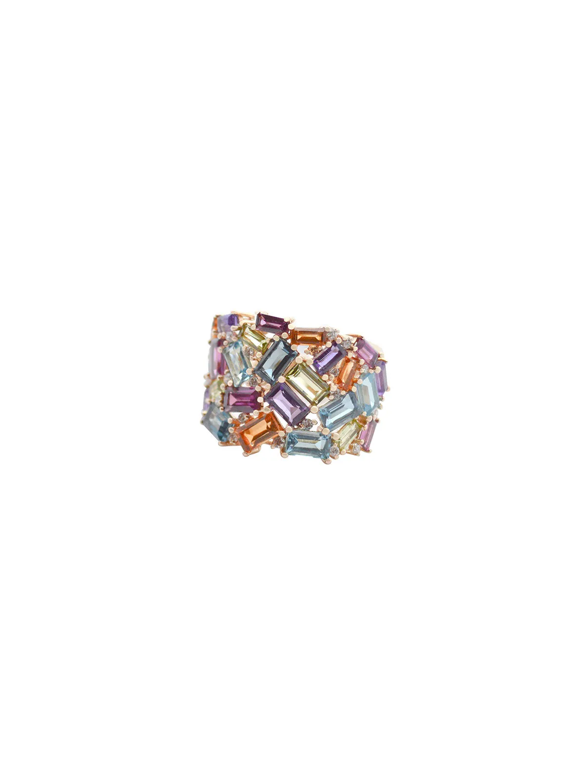 5.45ct Diamond Multi Color Gem 14K Gold Ring sold by Wish Fine Jewelry product image thumbnail 2