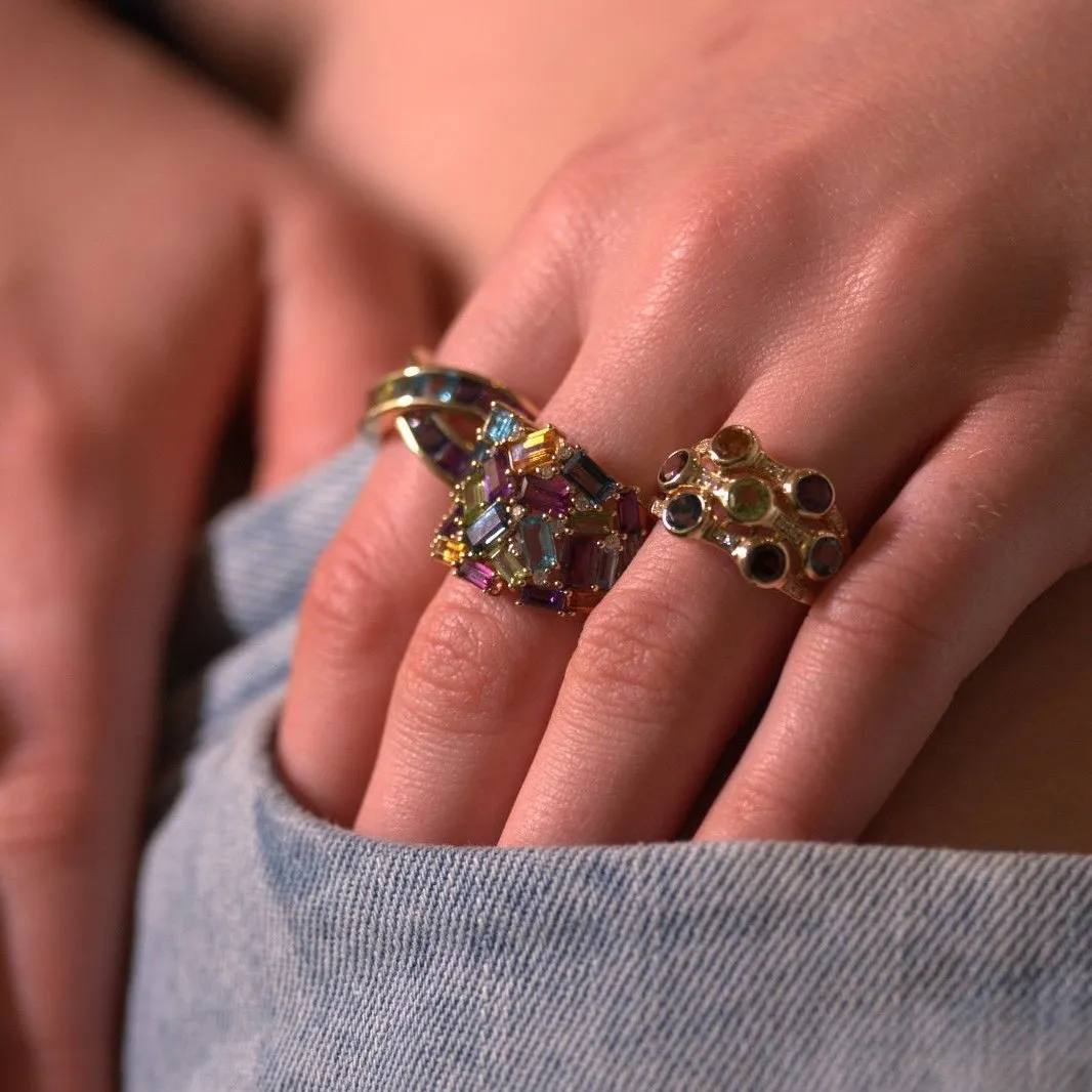 5.45ct Diamond Multi Color Gem 14K Gold Ring sold by Wish Fine Jewelry product image thumbnail 3