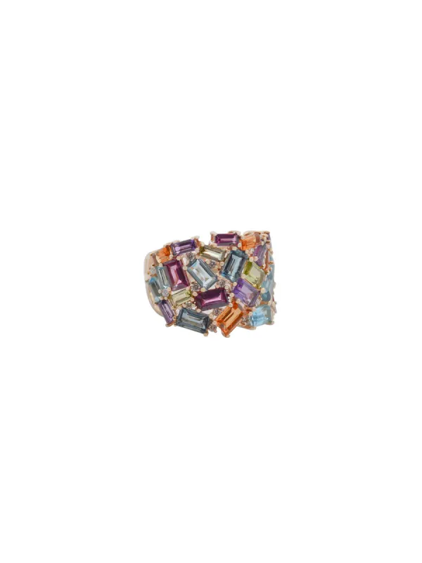 5.45ct Diamond Multi Color Gem 14K Gold Ring sold by Wish Fine Jewelry