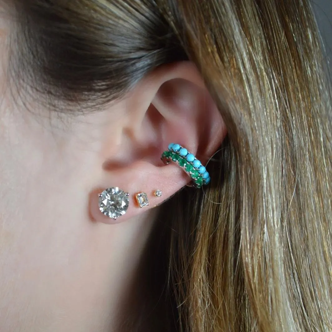 0.56ct Emerald 14K Gold Ear Cuff sold by Wish Fine Jewelry product image thumbnail 2