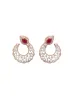 6.47ct Diamond Ruby 14K Gold Curved Earrings sold by Wish Fine Jewelry