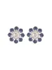 6.29ct Sapphire Diamond 14K Gold Flower Earrings sold by Wish Fine Jewelry