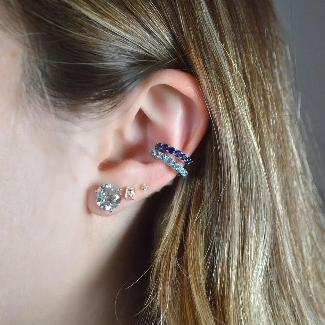 0.60ct Blue Topaz 18K Gold Ear Cuff sold by Wish Fine Jewelry product image thumbnail 2