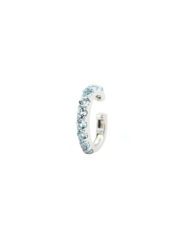 0.70ct Blue Topaz 14K Gold Ear Cuff sold by Wish Fine Jewelry