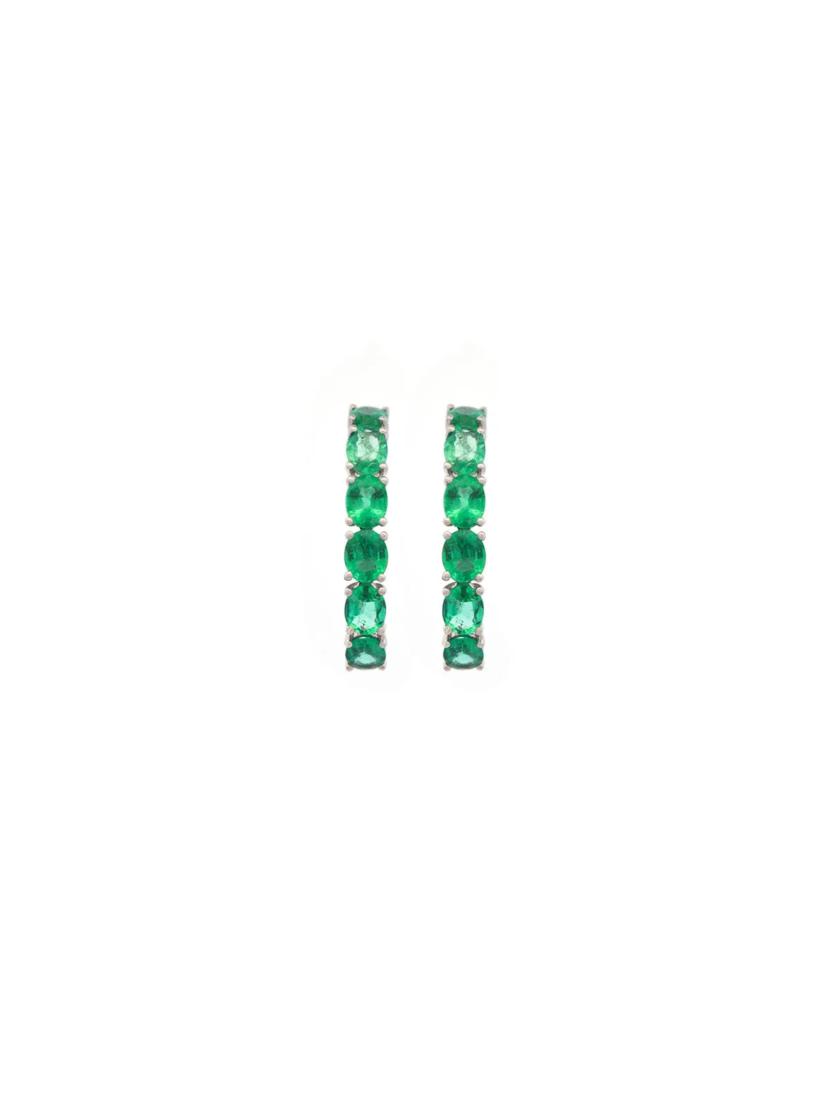 3.20ct Emerald 18K Gold Suspender Bar Earrings sold by Wish Fine Jewelry