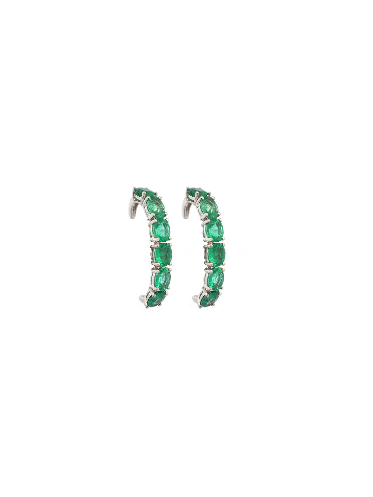 3.20ct Emerald 18K Gold Suspender Bar Earrings sold by Wish Fine Jewelry product image thumbnail 2