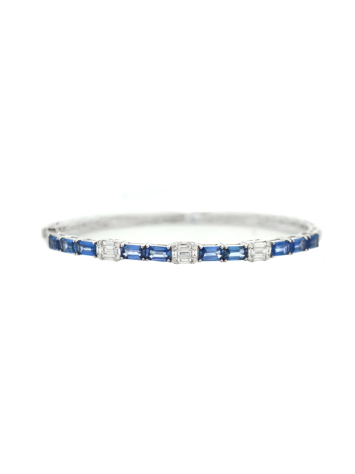 4.21ct Blue Sapphire and Diamond 18K Gold Bracelet sold by Wish Fine Jewelry