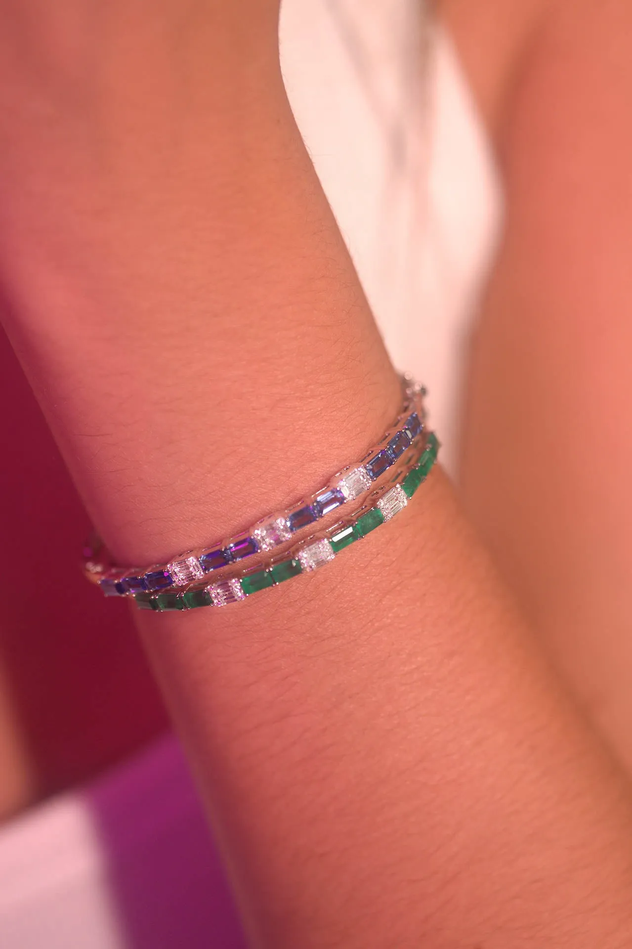 4.21ct Blue Sapphire and Diamond 18K Gold Bracelet sold by Wish Fine Jewelry product image thumbnail 2