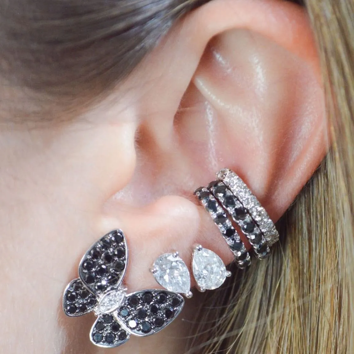 0.56ct Black Diamond 14K Gold Ear Cuff sold by Wish Fine Jewelry product image thumbnail 3