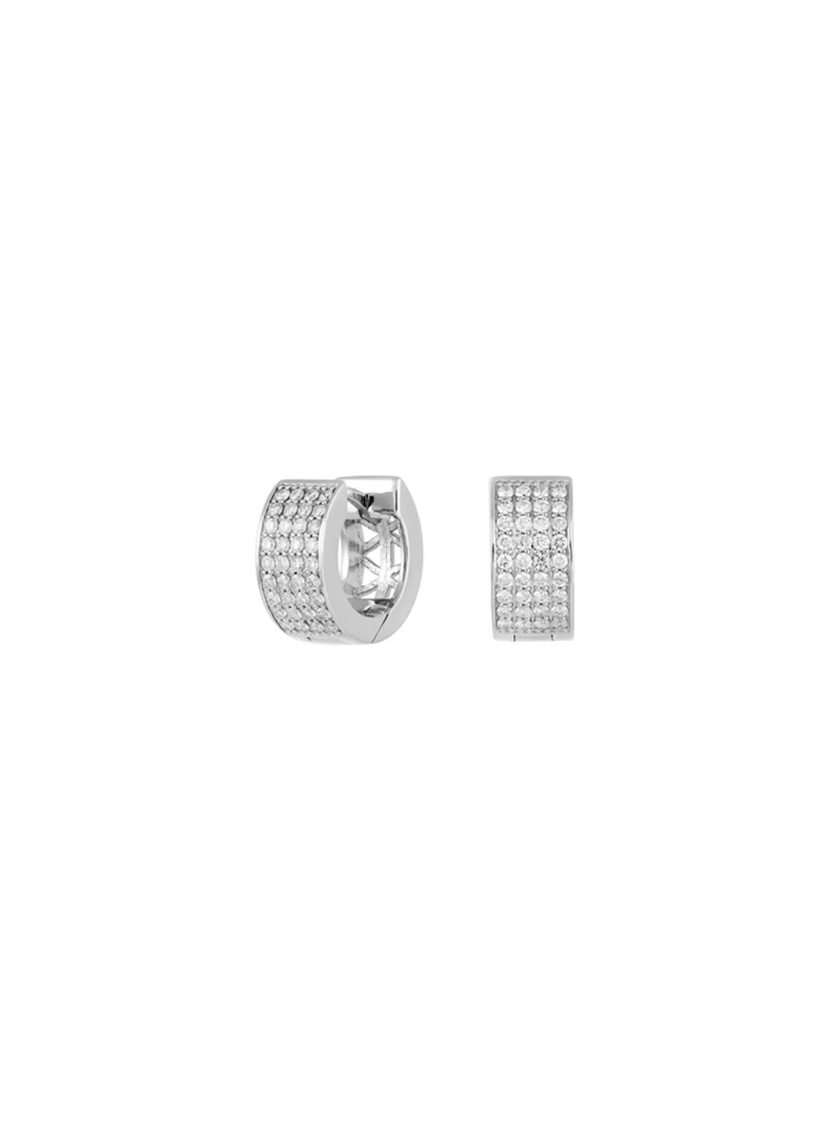 0.58ct Diamond 18K Gold Dome Hoop Earrings sold by Wish Fine Jewelry