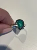1.75ct Black Diamond Emerald 18K Gold Pear Halo Ring sold by Wish Fine Jewelry