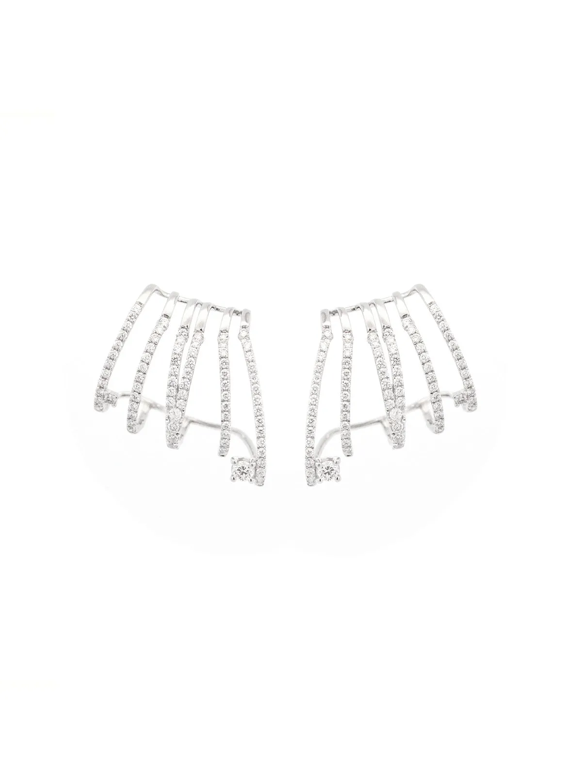 1.32ct Diamond 18K Gold Climber Earrings sold by Wish Fine Jewelry product image thumbnail 2