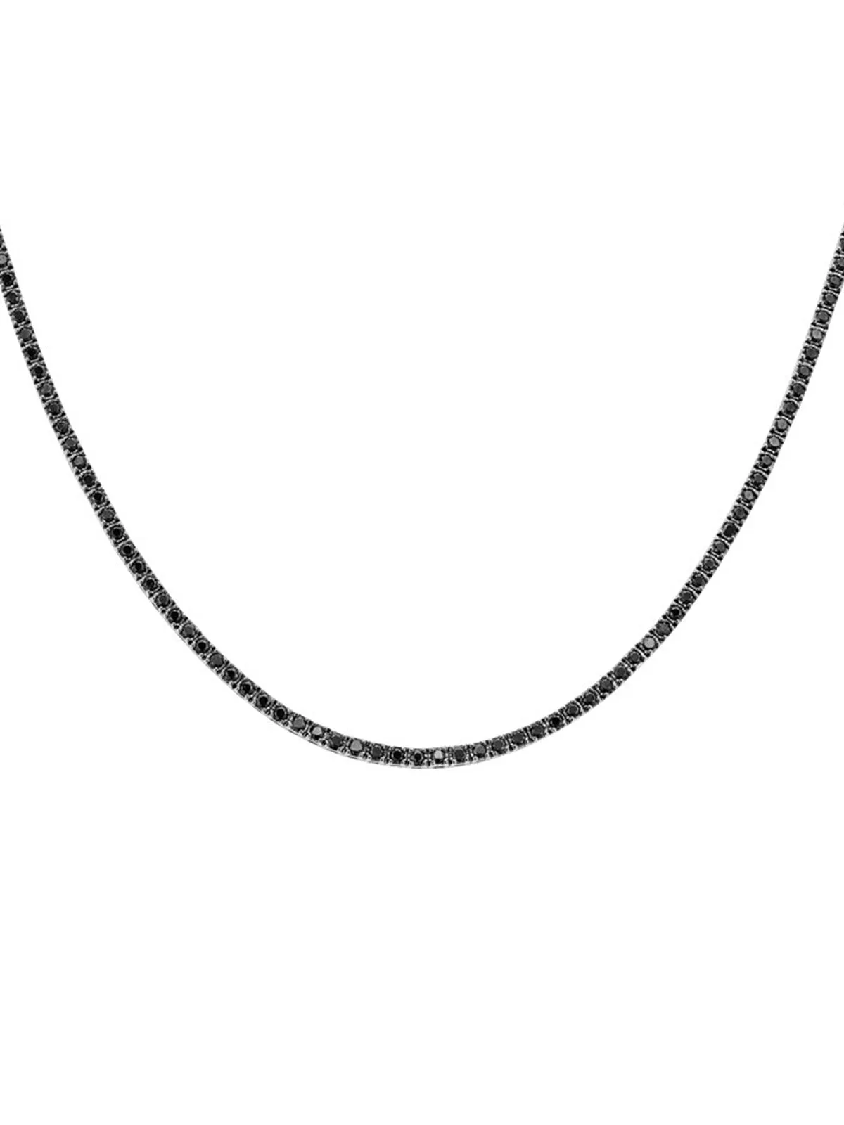 8.96ct Black Diamond 18K Gold Tennis Necklace sold by Wish Fine Jewelry