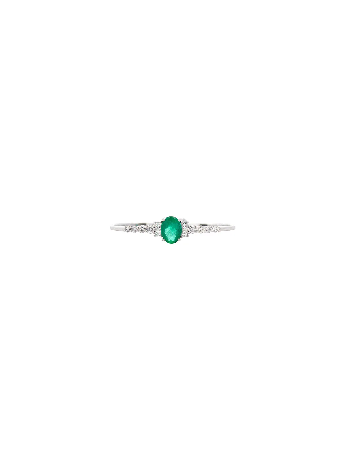 1.80ct Diamond Emerald 18K Gold Two Finger Ring sold by Wish Fine Jewelry product image thumbnail 2