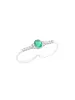 1.80ct Diamond Emerald 18K Gold Two Finger Ring sold by Wish Fine Jewelry