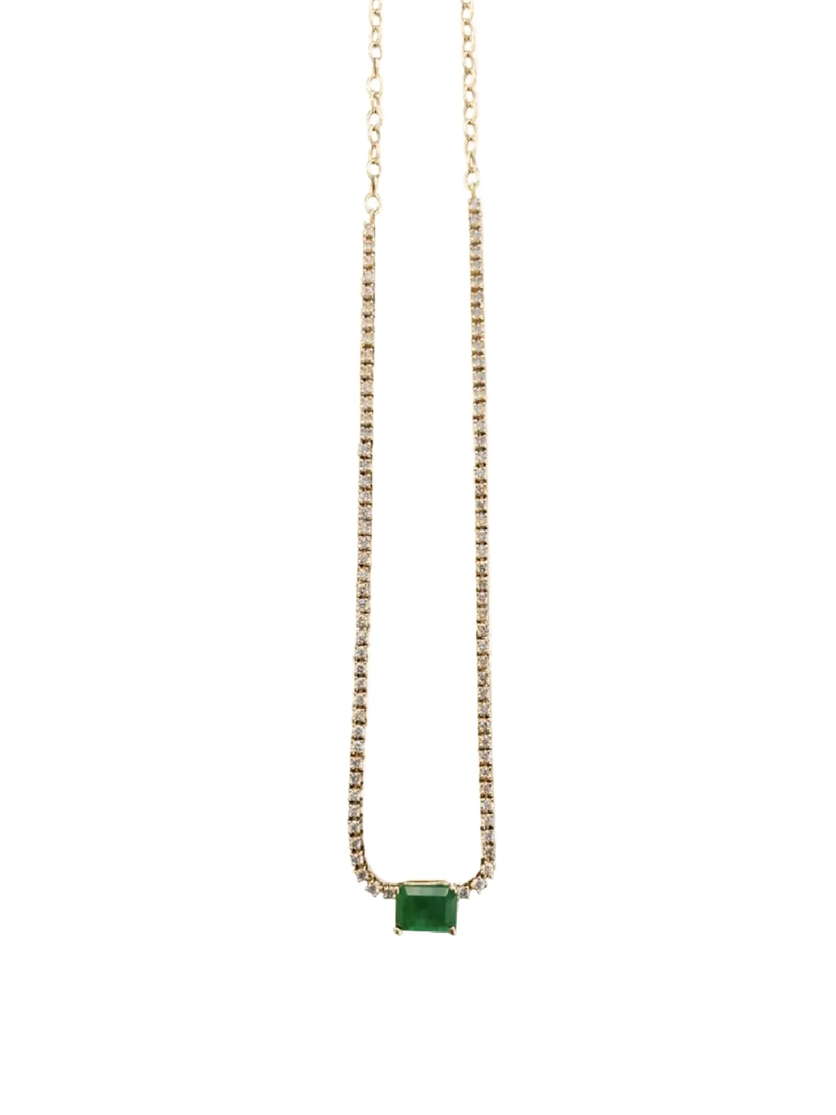 2.45ct Diamond Emerald 14K Gold Choker Tennis Necklace sold by Wish Fine Jewelry