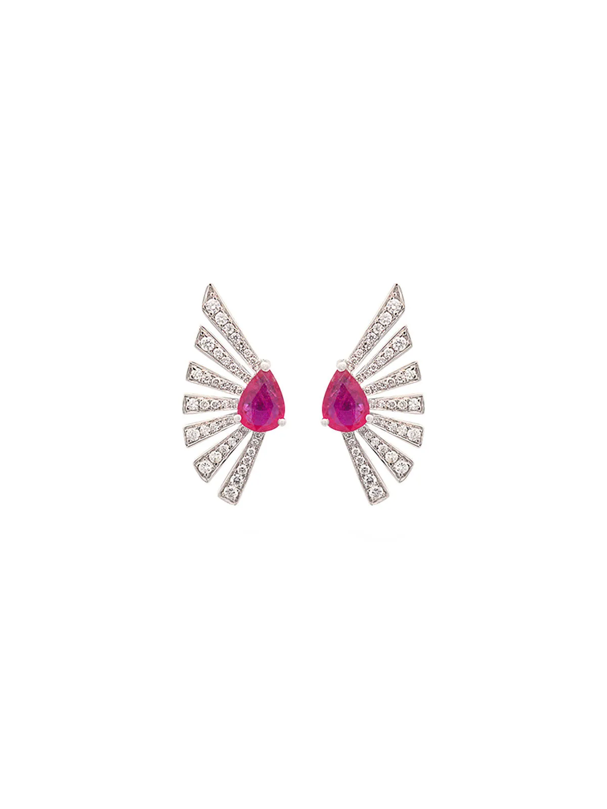 1.46ct Diamond Ruby 18K Gold Earrings sold by Wish Fine Jewelry