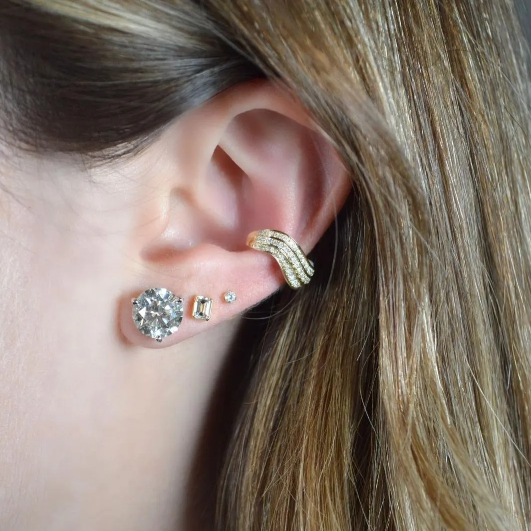 0.20ct Diamond 18K Gold Three Row Ear Cuff sold by Wish Fine Jewelry product image thumbnail 2