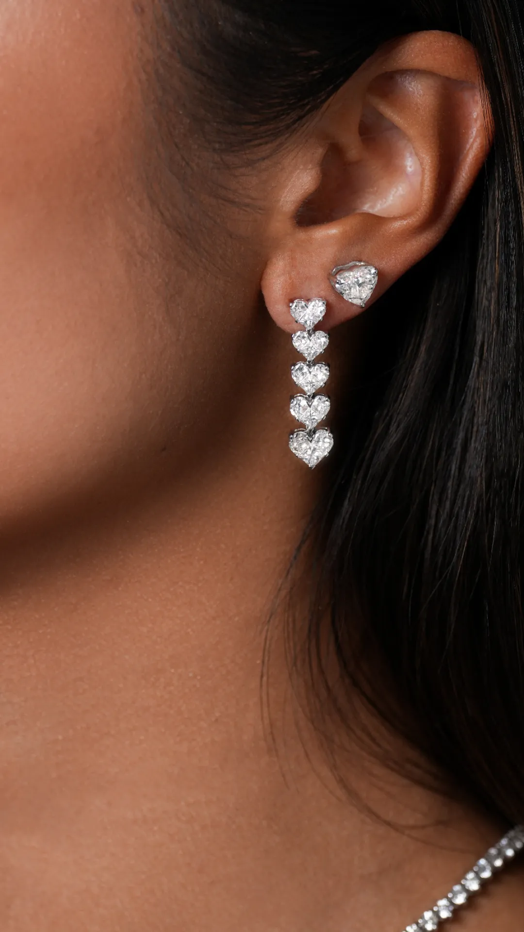 GIA 3.01ct Diamond 18K Gold Heart Shaped Stud Earrings sold by Wish Fine Jewelry product image thumbnail 3