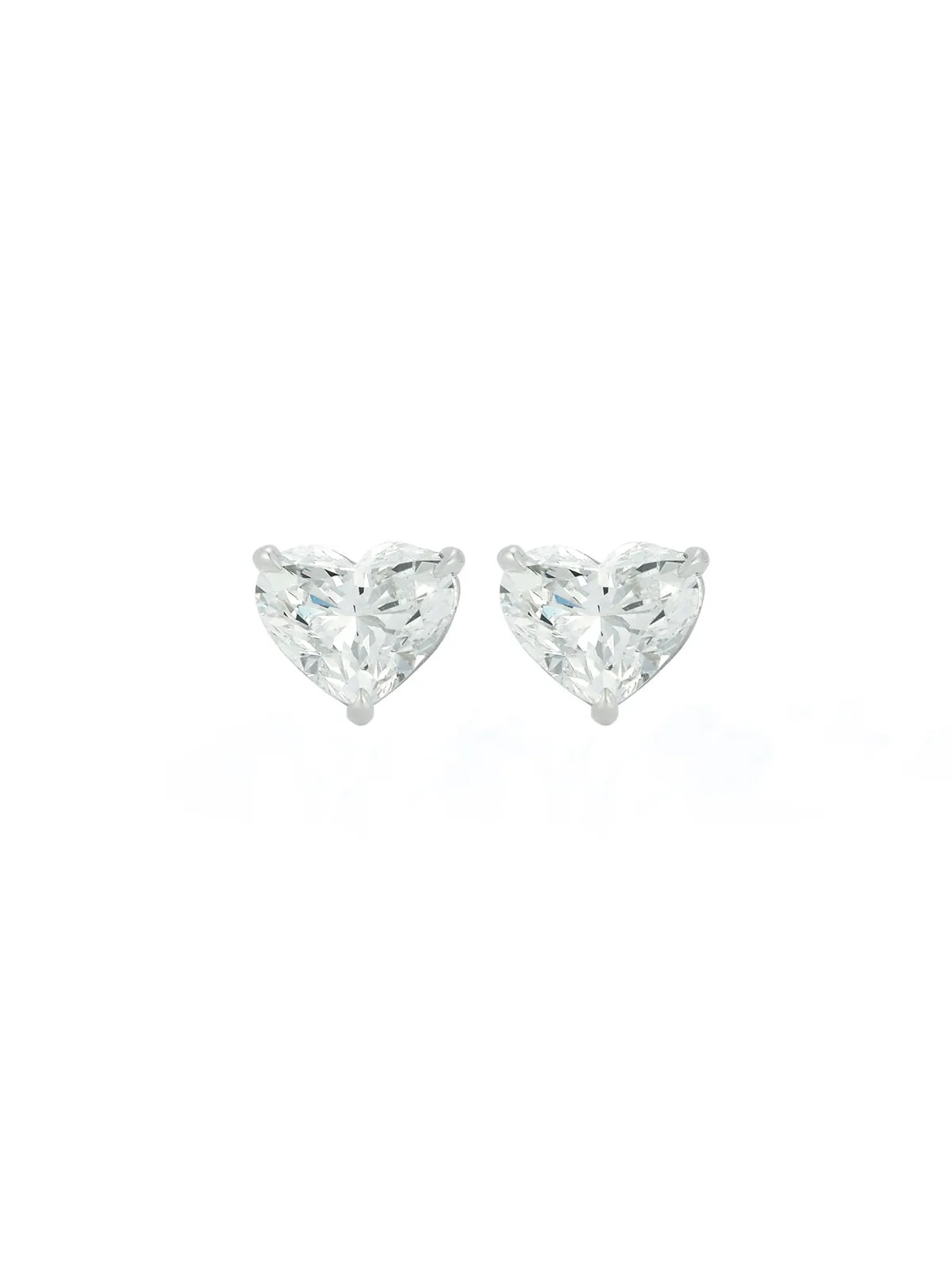 GIA 3.01ct Diamond 18K Gold Heart Shaped Stud Earrings sold by Wish Fine Jewelry