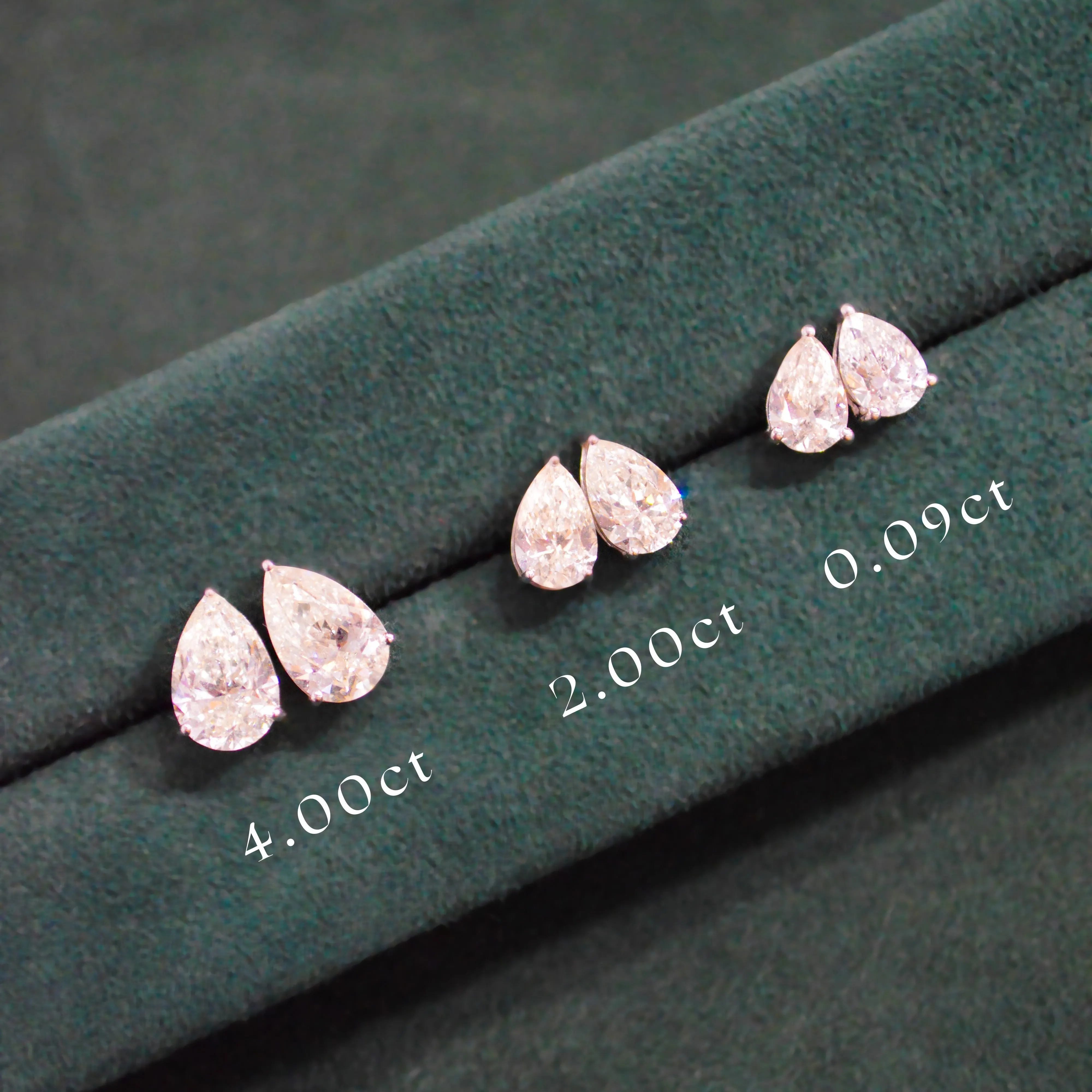 2.05ct/ 3.00ct/ 4.04ct Diamond 18K Gold Pear Shaped Stud Earrings sold by Wish Fine Jewelry product image thumbnail 4