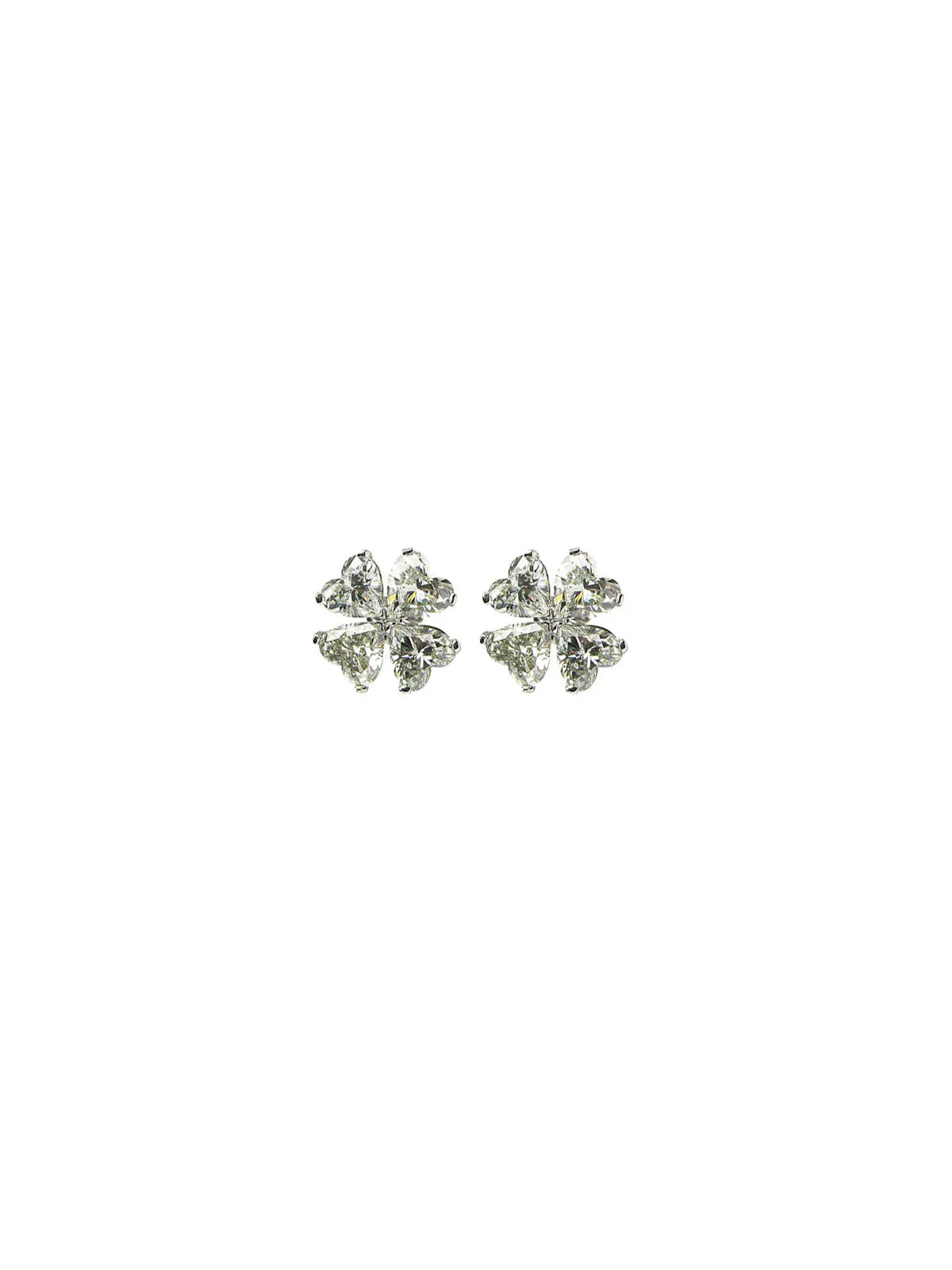 1.20ct Diamond 18K Gold Heart Cut Clover Stud Earrings sold by Wish Fine Jewelry